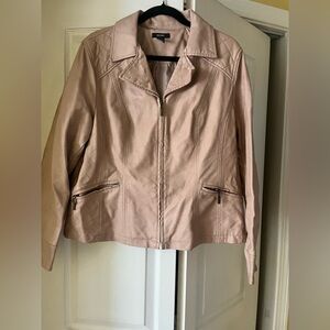 Alfani Women's Blush Leather Jacket